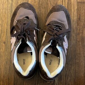 New Balance 574 Brown and Pink Sneakers, 8.5